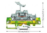 Wago 280-557 3-уровн. клемма, 0,08 - 2,5 мм2, желто-зелёная L/L/PE