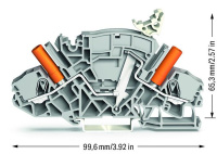 Wago 2007-8811 2-пров. клеммник с размыкателем, 0,5 - 6 (10) мм2, серый