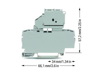 Wago 2002-1611 2-пр. клемма с держ. предохранителя 5x20 мм, 0,25 - 2,5 (4) мм2, без индик.