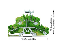 Wago 2002-2437 2-уровн. клемма, 0,25 - 2,5 (4) мм2, желто-зелёная, PE