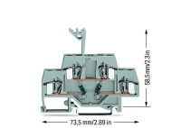 Wago 281-635/281-489 2-Уровн. Клемма, 0,08 - 4 мм2, 1N4007(x2)