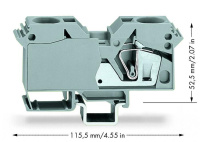 WAGO 285-601 2-пров. проходная клемма, 6 - 35 мм2, серая, цвет: Серый