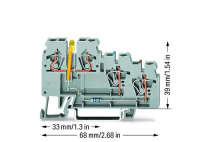 Wago 270-560/281-507 3-пров. клемма для датчиков, жёлтый светодиод, NPN-(low-side)