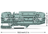 Wago 2006-8661 2-пров. проходной клеммник, 0,5 - 6 (10) мм2, тест. гнездо, серый