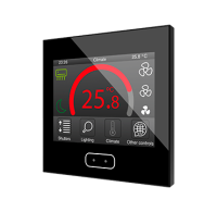 Zennio ZVIZ35V2 Емкостная сенсорная панель с 3,5-дюймовым дисплеем и датчиком влажности, Z35 v2