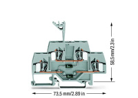 Wago 281-635/281-492 2-уров. диодная клемма, 0,08 - 4 мм2, 1N4007(x2)
