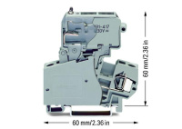 Wago 281-613/281-417 2-проводная клемма с держ. предохранителя 1/4 x 1'', индикатор 230 В