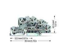 Wago 2003-7645 3-уровн. клемма, 0,25 - 2,5 (4) мм2, L/L/PE, серая