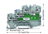 Wago 2000-5310/1102-950 3-пров. клемма питания датчиков, 0,14 - 1 (1,5) мм2, серая