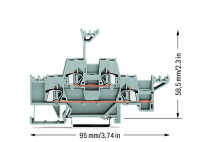 Wago 280-543 2-уровневая клемма, 0,08 - 2,5 мм2, L/L, серая