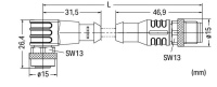 Wago 756-5403/060-050 5-пол. ЭКРАН M12BUWL M12STAX 5.0M