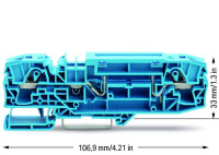 Wago 2006-8664 2-пров. проходной клеммник, 0,5 - 6 (10) мм2, тест. гнездо, синий