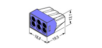 Wago 773-106 6-проводная клемма, d: 0,75-2,5 мм2, одножильный