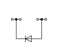 Wago 2001-1411/1000-411 4-пров. клемма с диодом, 0,25 - 1,5 (2,5) мм2, 1N4007