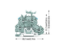 Wago 2000-2248 2-Уровн. Клемма, 0,14 - 1 (1,5) мм2, серая