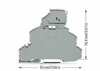 Wago 2002-2611 4-пр. двухуровн. клемма с держ. предохранителя 5x20 мм, индикатор отсутствует