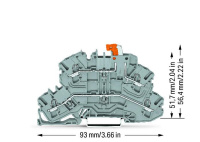 Wago 2002-2671 2-уровн. клеммник с размыкателем, 0,25 - 2,5 (4) мм2, L/L, серый