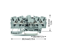 Wago 2002-1411/1000-410 4-пров. клемма с диодом, 0,25 - 2,5 (4) мм2, 1N4007