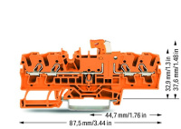 Wago 2002-1872 4-пров. клеммник с размыкателем, 0,25 - 2,5 (4) мм2, оранжевый