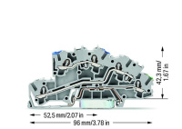 Wago 2003-7646 3-уровн. клемма, 0,25 - 2,5 (4) мм2, N/L/PE, серая