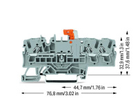 Wago 2002-1771 3-пров. клеммник с размыкателем, 0,25 - 2,5 (4) мм2, серый