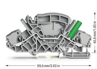 Wago 2007-8801/044-000 2-пров. клеммник с размыкателем, 0,5 - 6 (10) мм2, серый