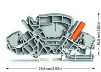 Wago 2007-8801 2-пров. клеммник с размыкателем, 0,5 - 6 (10) мм2, серый