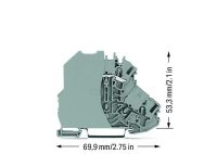 Wago 2002-2201/097-000 Doppelstockklemme, mit grauer Trennwand, L, Гјbers