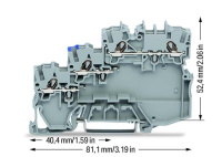 Wago 2000-5310/102-000 3-пров. клемма питания датчиков, 0,14 - 1 (1,5) мм2, серая