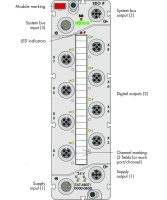 Wago 767-4807/000-800 8-канальный дискретный выход, тока, 0,5 А, Защита от помех, 8 x M12, светло-серые
