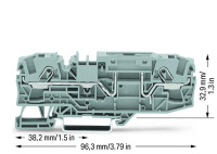 Wago 2006-1661 2-пров. проходная клемма, 0,5 - 6 (10) мм2, серая