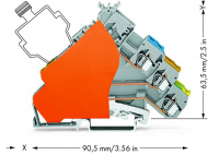Wago 280-575/280-323 Клемма для исп. устройств С подключением общего провода с, торц. пластиной