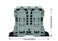 Wago 285-1161 2-пров. проходная клемма, 50 - 185 мм2, серая