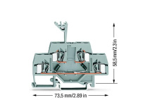 Wago 281-636/281-487 4-пров. клемма с диодом, 0,08 - 4 мм2, 1N4007(x2)