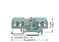 Wago 279-809/281-413 4-пров. клемма со светодиодом, 0,08 - 1,5 мм2, red LED 24 VDC