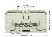 Wago 400-490/490-002 2x болтовая клемма, 6 - 70 мм2, M8, 170 A, 1000 V