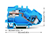 WAGO 783-613 1-пров. клемма с подкл. к шине, 0,2 - 16 мм2, синяя, цвет: Синий