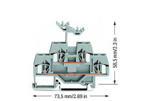 WAGO 281-619 2-уровневая клемма, 0,08 - 4 мм2, L/L, серая, цвет: Серый