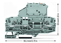 Wago 2006-1611/1000-541 2-проводная клемма с держ. предохранителя 5x20 мм, индикатор 12-30 В
