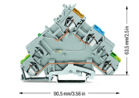 Wago 280-574/281-483 Клемма питания со светодиодом для датчиков Для датчиков с выходом PNP Зеленый светодиод