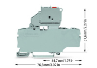 Wago 2002-1711/1000-542 3-проводная клемма с держ. предохранителя 5x20 мм, индикатор 30-65 В