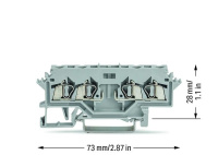 WAGO 280-606 4-пров. клемма для модулей, 0,08 - 2,5 мм2, шир. 5мм , серая, цвет: Серый