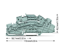 Wago 2003-6650 2-уровн. клемма, 0,25 - 2,5 (4) мм2, профильн., 1 шина, ''L'', серая