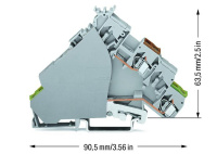 Wago 280-586 Клемма питания для исп. устройств, С заземлением экрана, с торц. пластиной