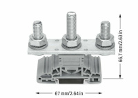 Wago 885-310 Болтовая клемма, 3 х M10, 120 мм, 269 A