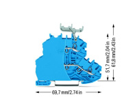 Wago 2000-2234/099-000 2-Уровн. Клемма, 0,14 - 1 (1,5) мм2, синяя с торц. пластиной