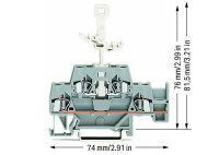 Wago 280-522 2-уровн. клемма, 0,08 - 2,5 мм2, серая, с размыкателем