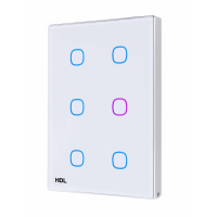 HDL M/TBP6.1-A2-46 6-клавишная сенсорная панель KNX, австралийский/US стандарт (без шинного соединителя HDL-M/PCI.3-A)