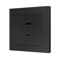 Zennio ZSI2UCA + ZS55C2UCAY Двойное зарядное устройство USB C+A 5 В / 3,5 А ZS55 – USB C+A Charger