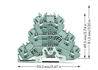 Wago 2002-3228 3-уровн. клемма, 0,25 - 2,5 (4) мм2, серая, Shield/L/L